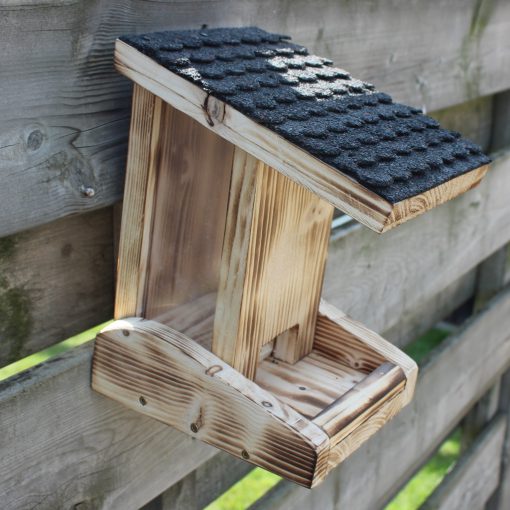 Vogelfutterspender, Futterhaus, Vogelfutterstation mit Schindeldach