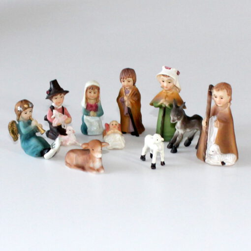 Krippenzubehör Krippenfiguren Set 10-teilig, 5,5 cm Kinderkrippe, Polyresin