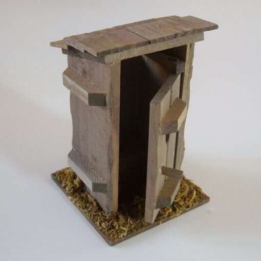 Krippenzubehör Klohäuschen, Plumpsklo, WC, stilles Örtchen, ca. 11 cm, oben offen, Krippendekoration – Bild 2