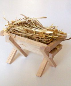 Futterkrippe mit Heu Futterraufe ca. 5cm Krippendekoration Krippenzubehör