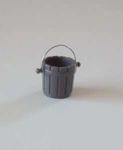 Krippenzubehör Eimer grau Mini-Garten, Krippendekoration, Puppenstuben, Modellbau