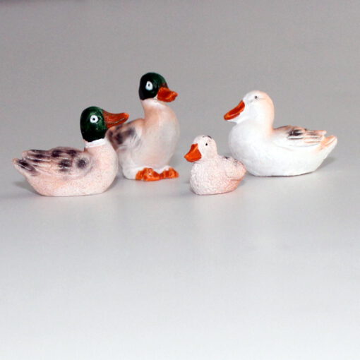Krippenzubehör 4 Enten im Set Nr.1 Mini-Garten 1,5 - 3 cm Krippenfiguren Tierfiguren Zusatzfiguren – Bild 2