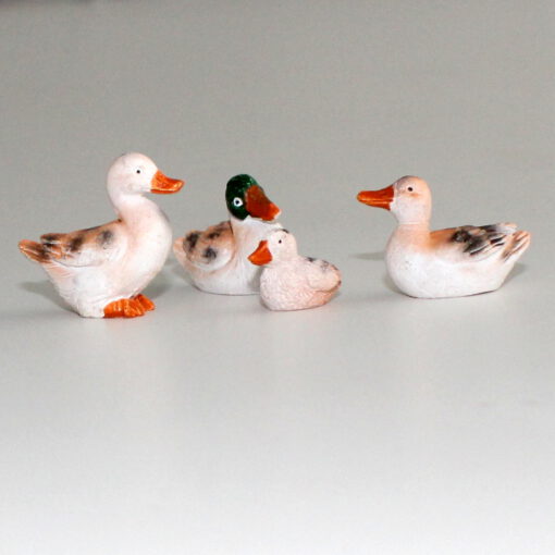 Krippenzubehör Mini-Garten 4 Enten im Set Nr.2, 1,5 - 3 cm Krippenfiguren, Tierfiguren, Ente, Zusatzfigur – Bild 2