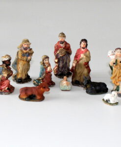 Krippenfiguren - Set, 10 tlg, 7 cm, Krippenzubehör, Familie, Könige, Hirte, Tiere, Krippendekoration, Weihnachten, Krippe, Polyresin,