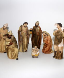 Krippenfiguren 20 cm, 7 - teilig, Natur, Familie, Könige, Hirte, Krippenzubehör, Krippendekration, handbemalt,
