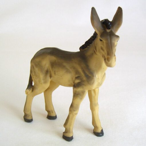 Krippenfiguren stehender Esel ca. 4 cm aus Polystone, Krippenzubehör, Zusatzfigur, Tierfigur, Ersatzfigur, für 6cm Figuren