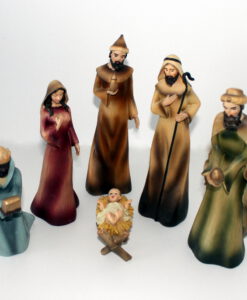 Schlichte moderne Krippenfiguren 25 cm, 6 - teilig, B-Ware, Krippenzubehör, Krippendekoration, Familie, Könige,
