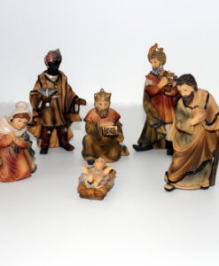 Krippenzubehör Krippenfiguren - Set,  7 - teilig, ca.10,5 cm, Familie und Könige, Polystone, Handbemalt