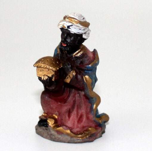 Krippenzubehör Krippenfigur kniender König 5,5 cm Einzelfigur Ersatzfigur Polystone Krippendekoration – Bild 3