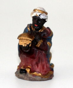 Krippenzubehör Krippenfigur kniender König 5,5 cm Einzelfigur Ersatzfigur Polystone Krippendekoration