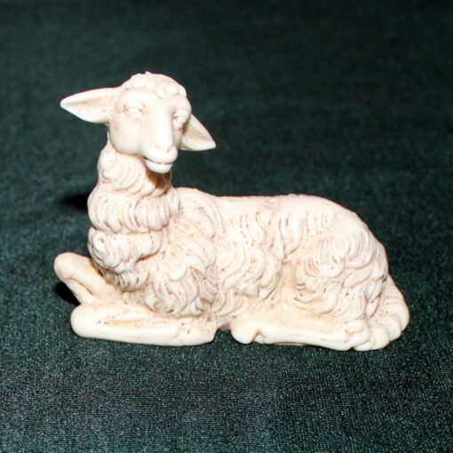 Krippenfiguren liegendes Schaf 6 cm Krippenzubehör Tierfigur Krippenfigur Kunststoff Krippendekoration – Bild 2