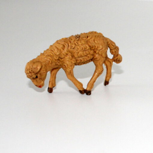 Krippenfiguren fressendes Schaf ca. 3,5 cm braun Krippenzubehör Tierfigur Krippenfigur Kunststoff Krippendekoration
