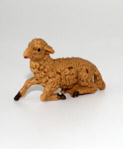 Krippenfiguren liegendes Schaf ca. 3,5 cm braun Krippenzubehör Tierfigur Krippenfigur Kunststoff Krippendekoration