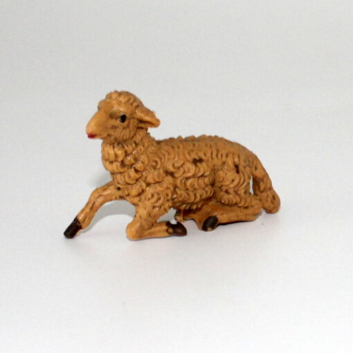 Krippenfiguren liegendes Schaf ca. 3,5 cm braun Krippenzubehör Tierfigur Krippenfigur Kunststoff Krippendekoration
