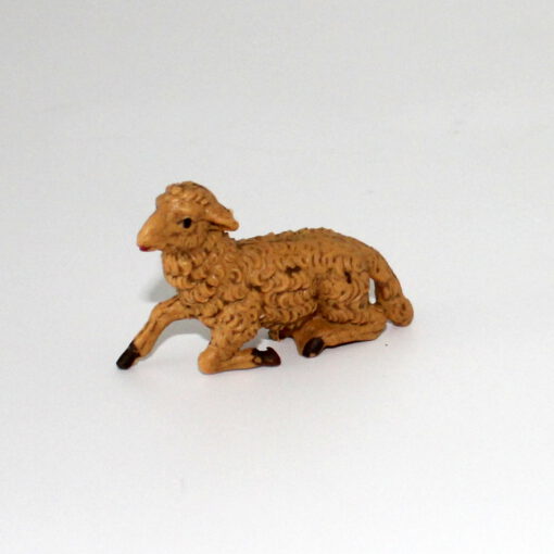 Krippenfiguren liegendes Schaf ca. 3,5 cm braun Krippenzubehör Tierfigur Krippenfigur Kunststoff Krippendekoration – Bild 2
