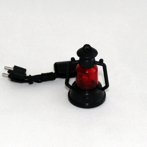 Krippenelektrik Krippenzubehör Windlampe, Sturmlampe, rot, Grubenlampe, beleuchtet E5, Krippenbeleuchtung, Krippendeko – Bild 2