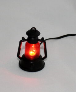 Krippenelektrik Krippenzubehör Windlampe, Sturmlampe, rot, Grubenlampe, beleuchtet E5, Krippenbeleuchtung, Krippendeko