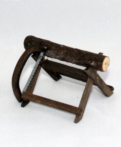 Krippenzubehör Krippendeko Sägebock mit Bogensäge vorne, ca. 5 cm, Mini-Garten (NEU)