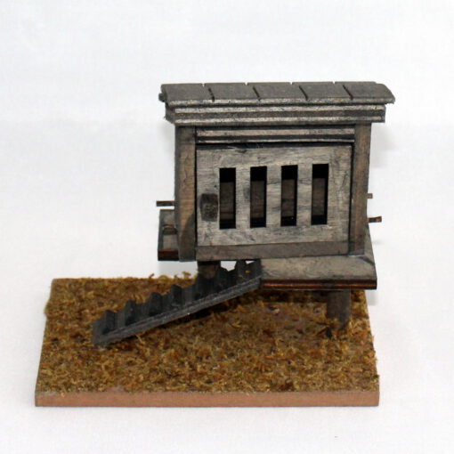 Krippenzubehör Hühnerstall, Hasenstall, Stall, 10cm, gebeizt, Krippendekoration, Mini-Garten