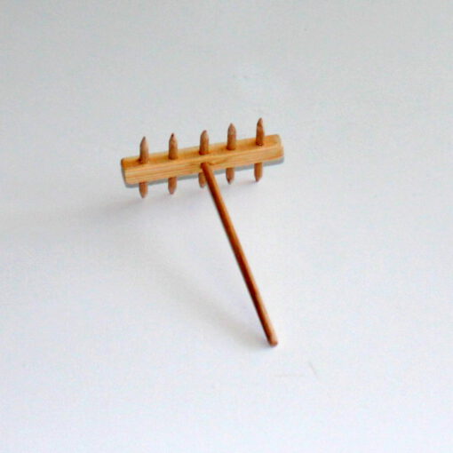Krippenzubehör doppelter Heurechen, natur, 12 cm, Rechen, Grasrechen, Krippendekoration