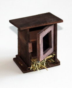 Krippenzubehör Hasenstall, 1-türig, Stall, 8 - 9 cm, Krippendekoration, Minigarten