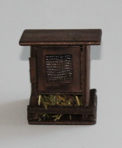 Krippenzubehör Hasenstall, 1-türig, Stall, 7 cm, Krippendekoration, Minigarten