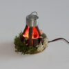 Krippenzubehör rundes Lagerfeuer 6 cm Feuerstelle mit Kessel und Beleuchtung Hirtenfeuer Krippendekoration