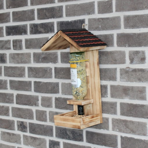 originelles Futterhaus, einzigartig, Winterfütterung, Futterstelle, Futterflasche für Vögel, Geschenkidee, Flaschenhalter, Futterhalter, Futtersilo, Mitbringsel, Geburtstag, – Bild 2