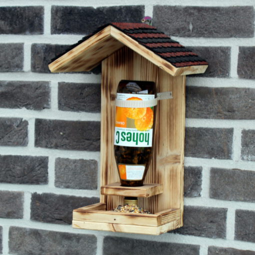 originelle Futterstation, Futterhalter, Futtersilo, Winterfütterung, Futterhaus, Futterflasche für Vögel, Geschenkidee, Mitbringsel, Geburtstag