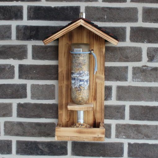 originelles Futterhaus, einzigartig, Winterfütterung, Futterspender, Futterstelle, Futterflasche für Vögel, Geschenkidee, Flaschenhalter, Futterhalter, Futtersilo, Mitbringsel, Geburtstag