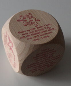 Gebetswürfel Tagesgebete Schrift hellrot Geschenkidee Kinder Kommunion Konfirmation Geburt Taufe Geburtstag Geschenk