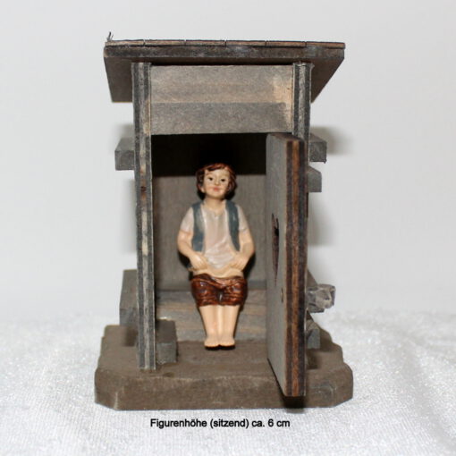 Krippenzubehör Klohäuschen, Plumpsklo, WC, stilles Örtchen, ca. 10 cm, Krippendekoration – Bild 2