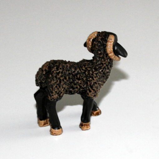 Krippenfiguren schwarzer Widder, stehend, Schaf, Schafbock, Bock, Tierfigur, Krippenzubehör, Krippendeko, Mini-Garten – Bild 3