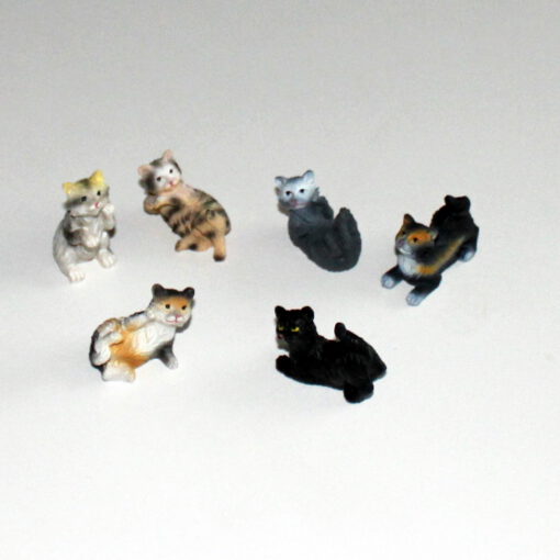 Krippenfiguren verschiedene Katzen 6 - teilig Set Tierfiguren Krippenzubehör Krippendekoration Puppenstube Bauernhof Modellbau – Bild 4