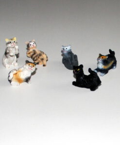 Krippenfiguren verschiedene Katzen 6 - teilig Set Tierfiguren Krippenzubehör Krippendekoration Puppenstube Bauernhof Modellbau