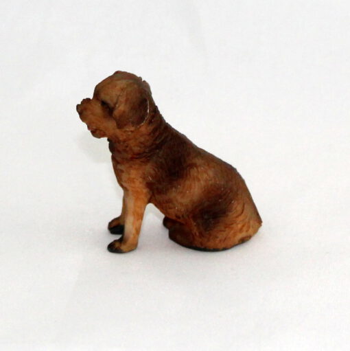 Krippenzubehör Krippenfiguren brauner sitzender Hund Polystone Wichtel Mini-Garten Puppenstube Handarbeit Krippendekoration – Bild 2