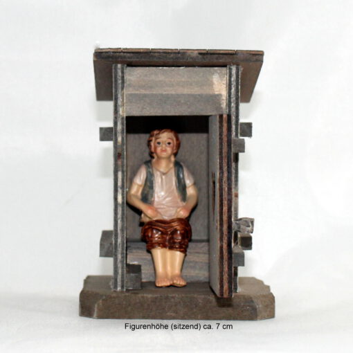 Krippenzubehör Klohäuschen, Plumpsklo, WC, stilles Örtchen, ca. 10 cm, Krippendekoration – Bild 3