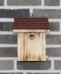 Nistkasten Brutplatz Meisenkasten Vogelhaus für Kleiber Meise Schindeldach rot - schwarz aufklappbar