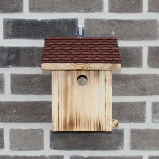 Nistkasten Brutplatz Meisenkasten Vogelhaus für Kleiber Meise Schindeldach rot - schwarz aufklappbar