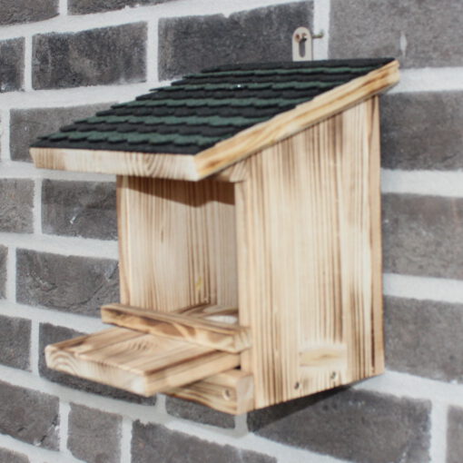 Nistkasten Brutplatz Meisenkasten Vogelhaus für kleine Meisen Blaumeise, Tannenmeise, Schindeldach grün - schwarz, Weidenmeise, Haubenmeise, herausnehmbare Vorderseite Sumpfmeise – Bild 3