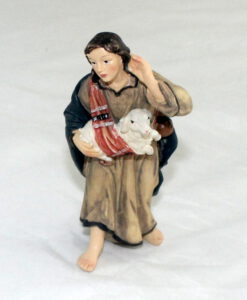 Krippenzubehör Krippenfigur Hirte mit Schaf im Tuch Schäfer 13 cm Zusatzfigur Ersatzfigur Einzelfigur