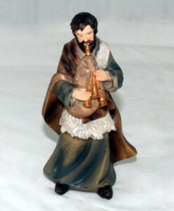 Krippenzubehör Krippenfigur Hirte mit Dudelsack Schäfer 14 cm Zusatzfigur Ersatzfigur Einzelfigur