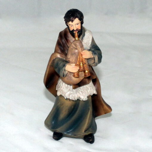 Krippenzubehör Krippenfigur Hirte mit Dudelsack Schäfer 14 cm Zusatzfigur Ersatzfigur Einzelfigur