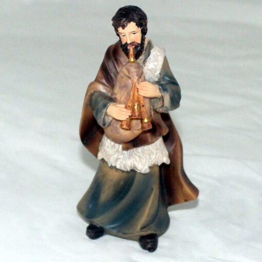 Krippenzubehör Krippenfigur Hirte mit Dudelsack Schäfer 14 cm Zusatzfigur Ersatzfigur Einzelfigur – Bild 2