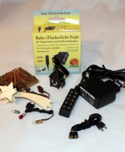 Set Krippenelektrik 8-teiligTrafo Komet Laterne Beleuchtungstrafo Ruhelicht und Flackerlicht Steger Krippenzubehör Wichtelzubehör Puppenstube Krippenbeleuchtung (Kopie)